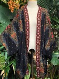 Festival Kimono Cardigan blazer Hippie Gypsy Bohemian Boho Rave outfit Peacock Paisley Top Cover Summer plus size Burning man women men gold