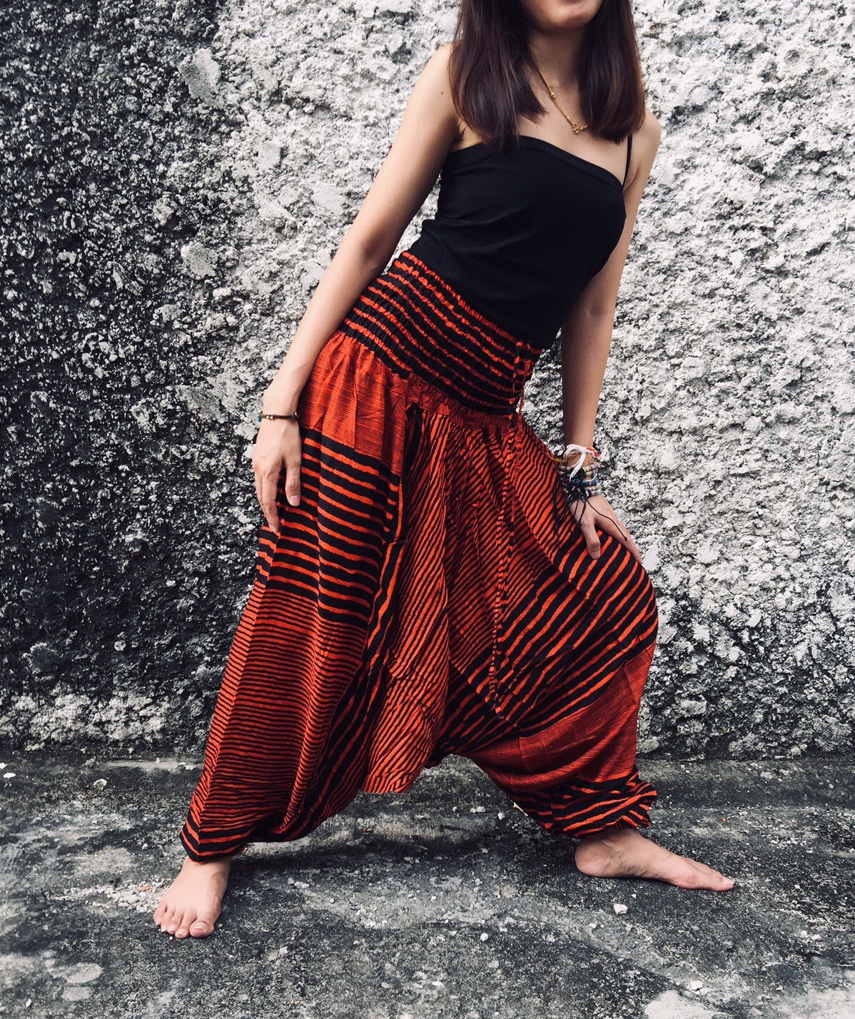 bedrijf Regulatie roddel Stripe Boho Hippie Harem Aladdin Pants Drop Crotch Plus Size - Etsy