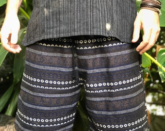 Men's Bohemian Festival Rustic Hippie Rave Gheri Alibaba Yoga Patchwork Shorts