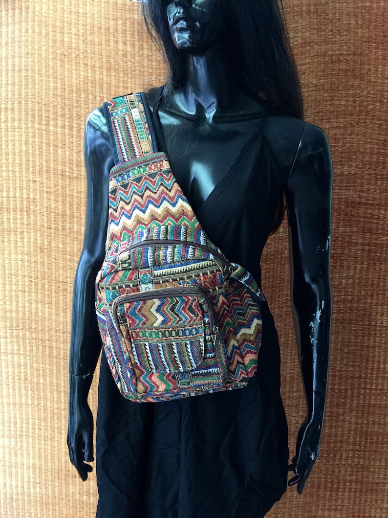 Woven Tribal Sling Chest Bag Festival Boho bag backpack Men Etsy