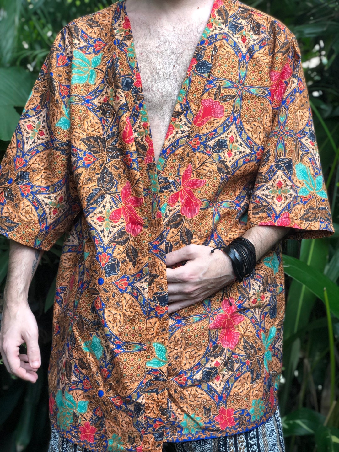 Bohemian Batik Kimono Bali Indonesia Style Cotton Loungewear Etsy