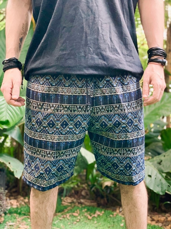 Aztec Geo Shorts Men Festival Outfit Tribal Geometric Boho