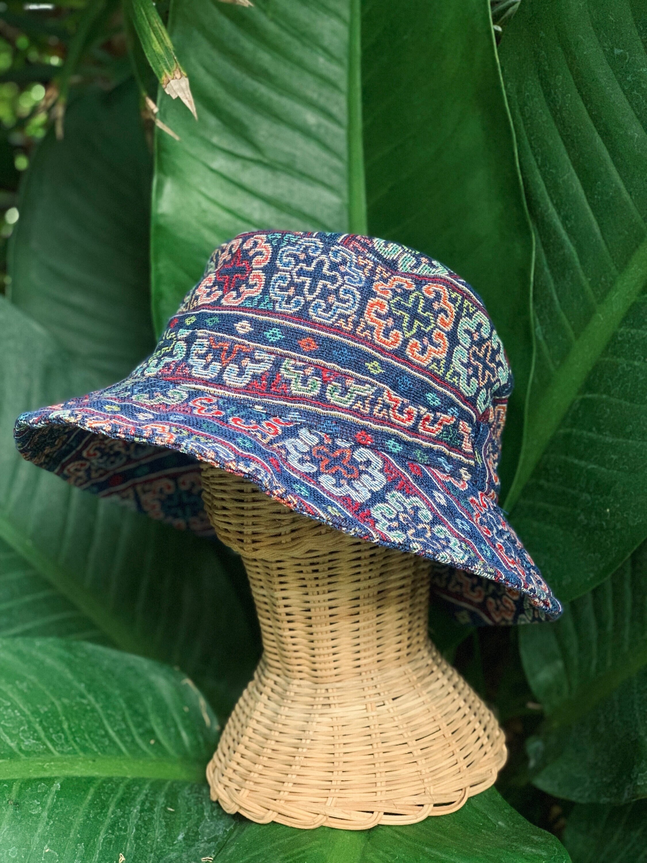 Oriental Design Bucket Hat Hippie Ikat Festival Tribal Hat