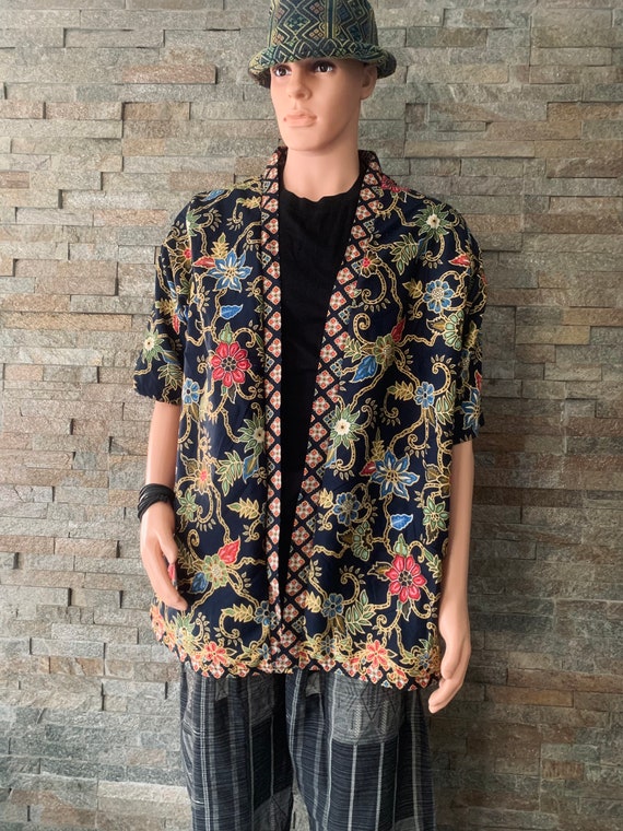 Bali Batik Kimono jacket Zen Indonesia java Oriental style Loungewear Boho  Blazer motif Festival outfit Men women Floral tropical Unisex - Etsy Polska