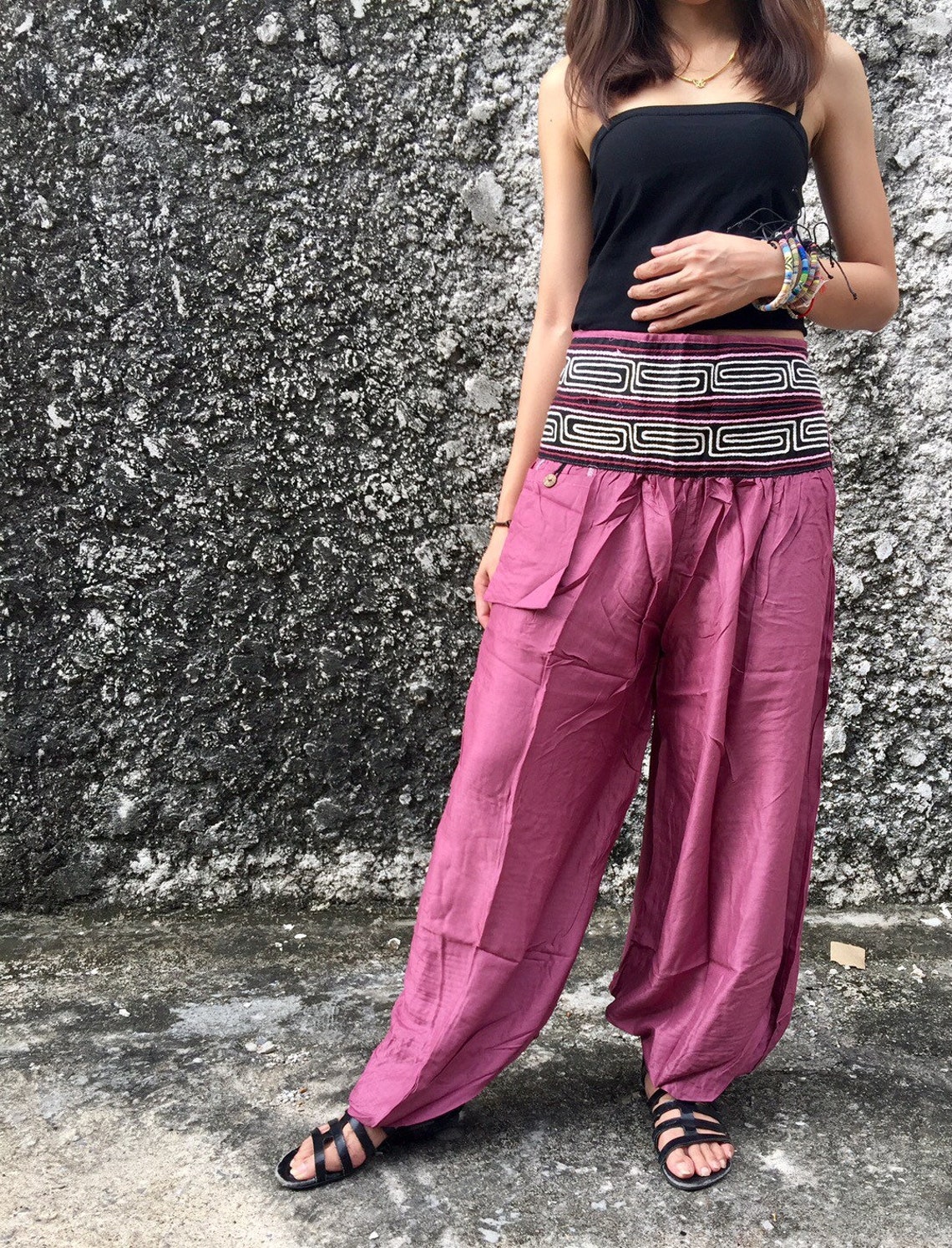 Pantalones De Yoga Mujer De Cintura Alta Y Pierna Ancha - Estilo Hippie Boho, Para Playa, Talla Grande