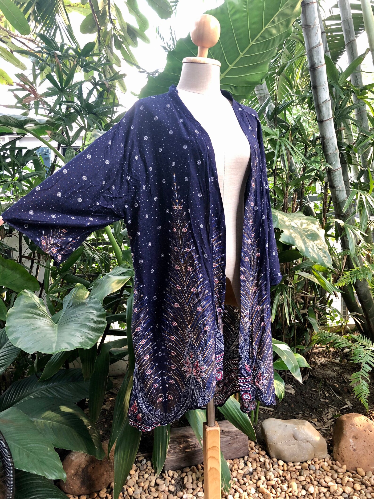 Genuine Cowhide Vintage Hippie Boho Cardigan L main image 0