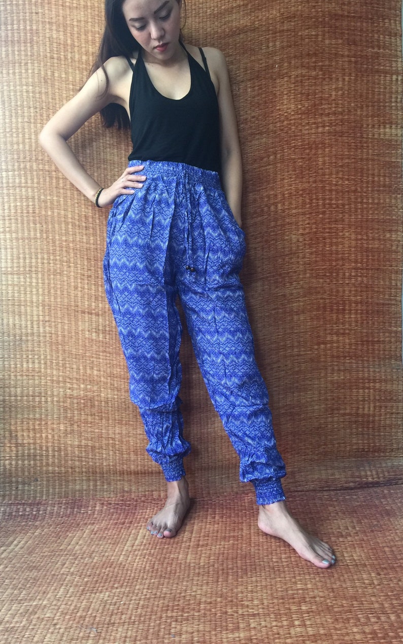 Boho Pants Aztec Slim cut fit legs Women Casual Fashion Tribal Geometric Unique print Hippie Clothing for Summer for Wanderer Thailand