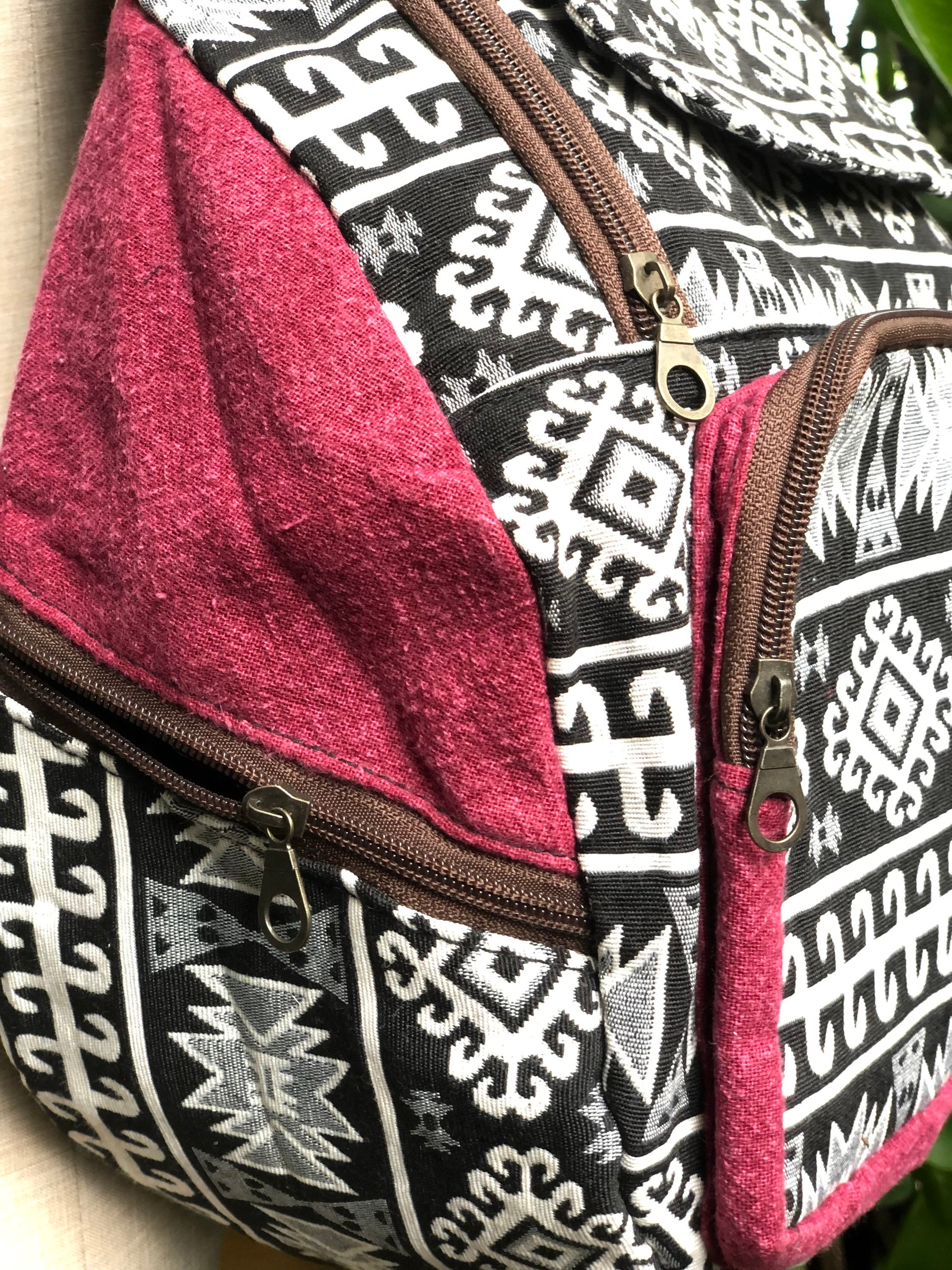 Ethnic Woven Backpack Aztec Style Luggage Bag Festival Hiking Traveling ...
