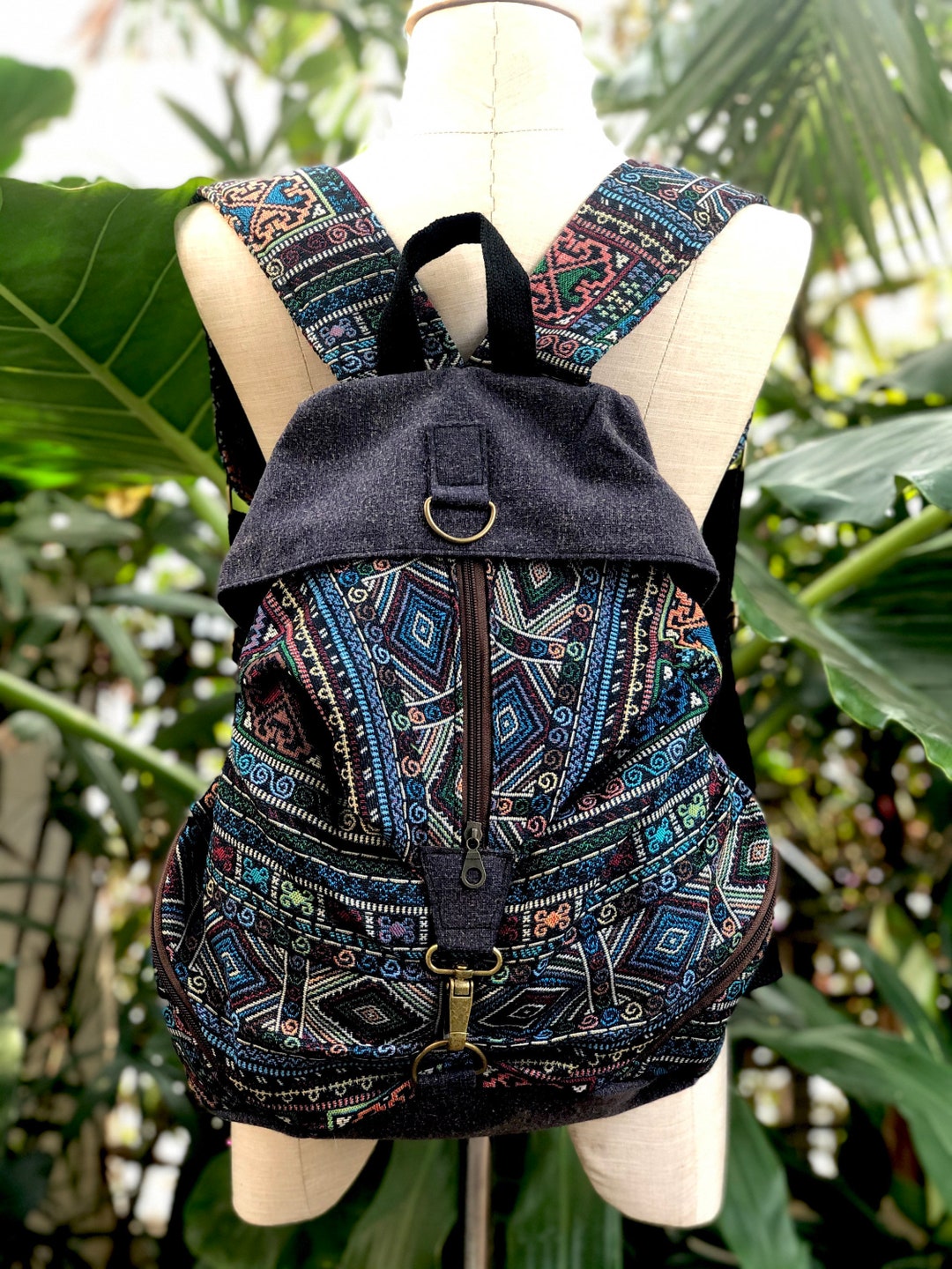 Tribal Aztec Hippie Backpack Nepali Baja Cotton Drug Rug Student School ...
