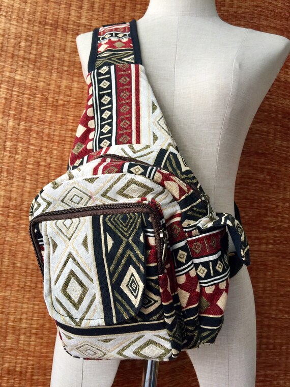 TropicalLife Sling Bag For Women & Men - Mini Crossbody Chest Backpack For Travel & Hiking (Aztec Pattern)