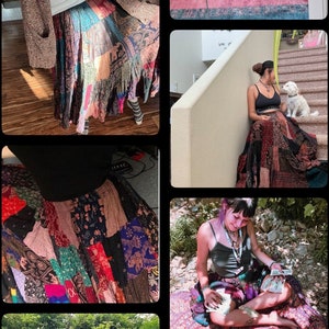 Fairy Boho Patchwork skirt,Maxi Dress,patchwork dress,Hippie Skirt,Elephant skirt,Bohemian dress,gypsy dress,women gift,hippie maxi skirt zdjęcie 5