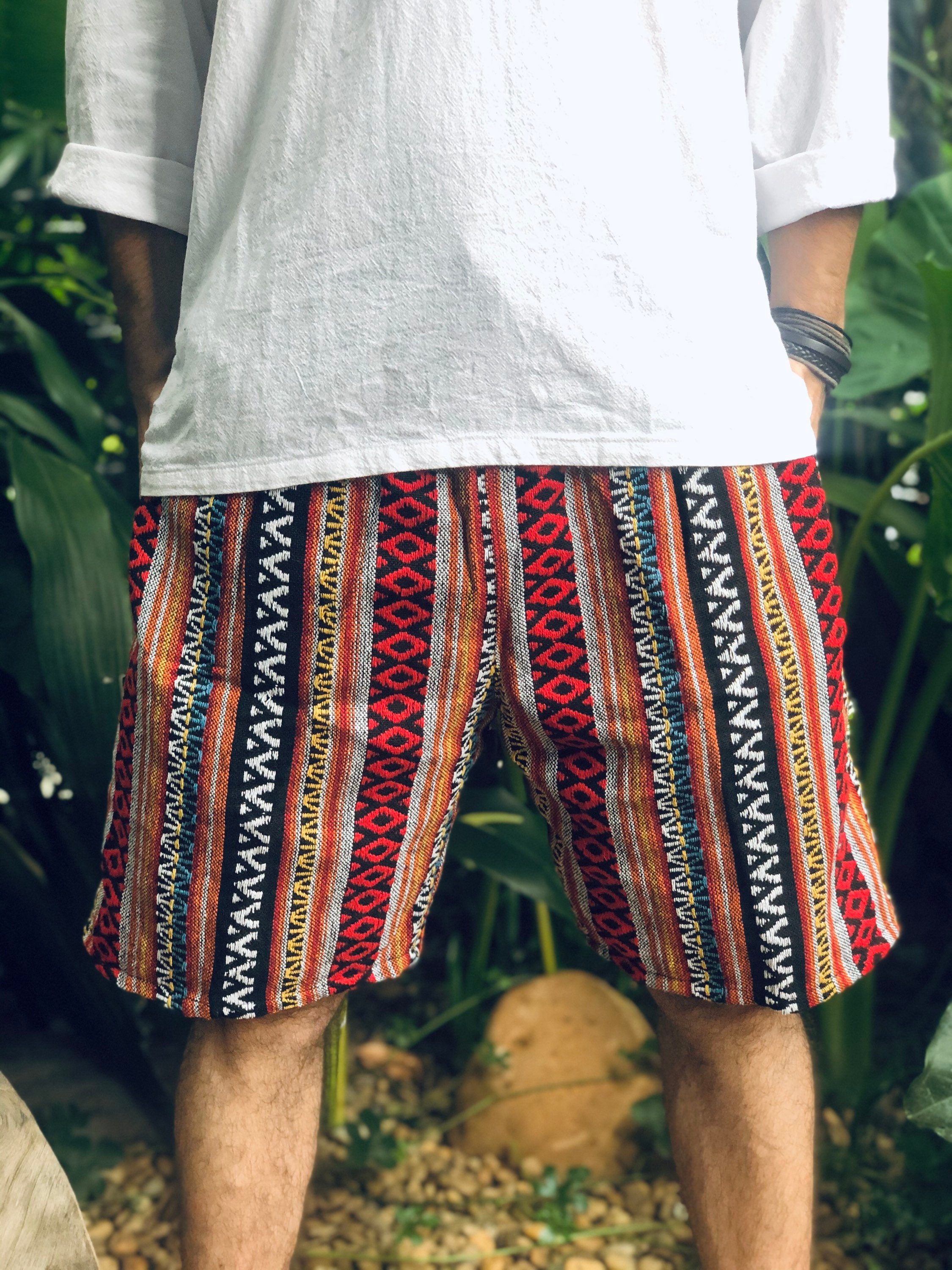 Cotton Boho Shorts Unisex Hippie Gift for Men Tribal Etsy