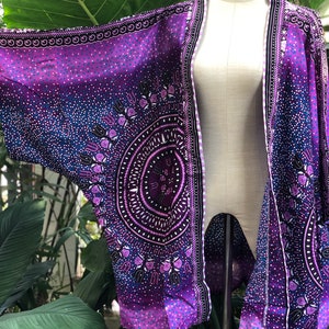 African Kimono blazer Hippie Tribal Gypsy Bohemian style Dress Beach Cover Summer unique gift plus size Oversize for women men Colorful Purple