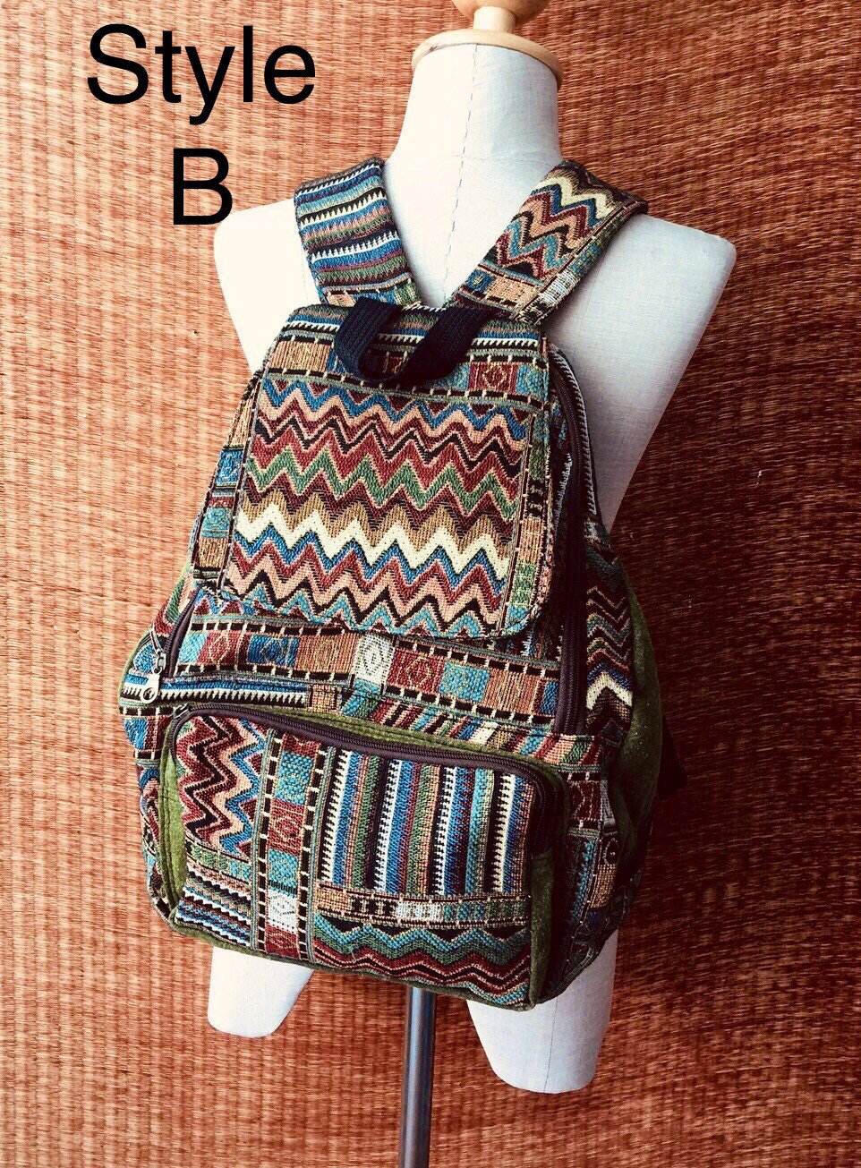 Scully Western Woven Fabric Backpack 17x12 Inch Laptop Bag‎ Multi Aztec Tribal Mudd backpack tribal aztec - Gem main image 2