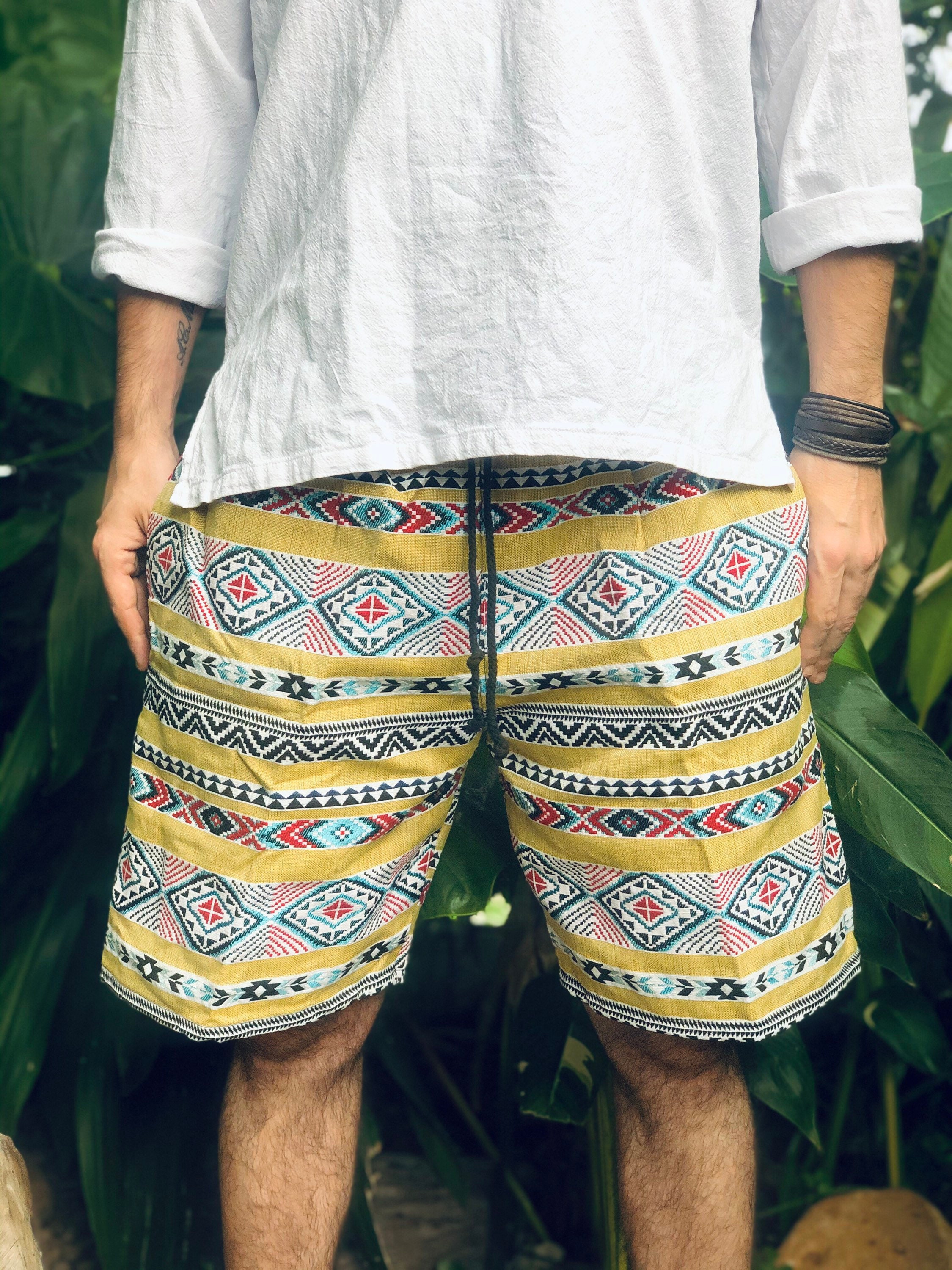 Aztec print shorts best sale mens