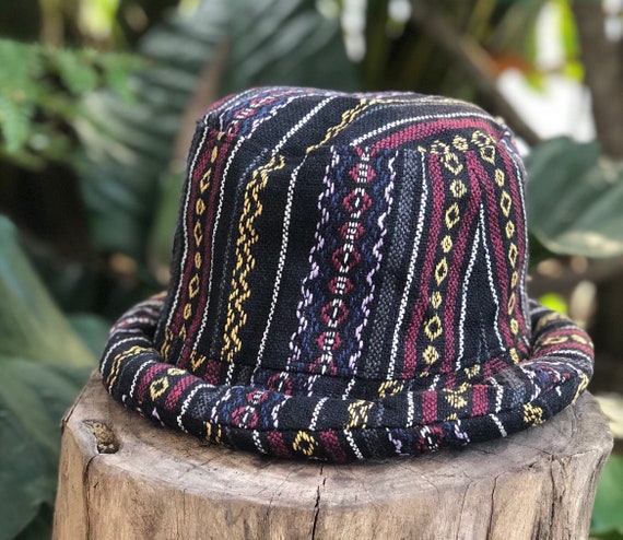 Hippie Bucket Hat Boho Roll Brim Banja Drug Rug Bohemian Ethnic