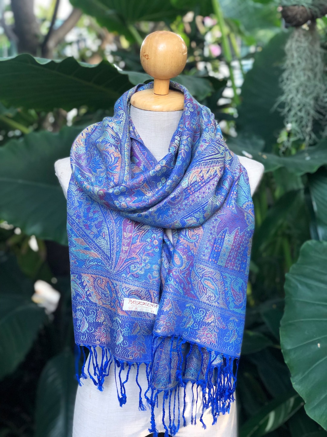 ★HILLDA★ Bohemian Paisley Scarf Pink 24FWSF2 Pink Paisley Viscose Pashmina like Scarf, Stole, Shawl and