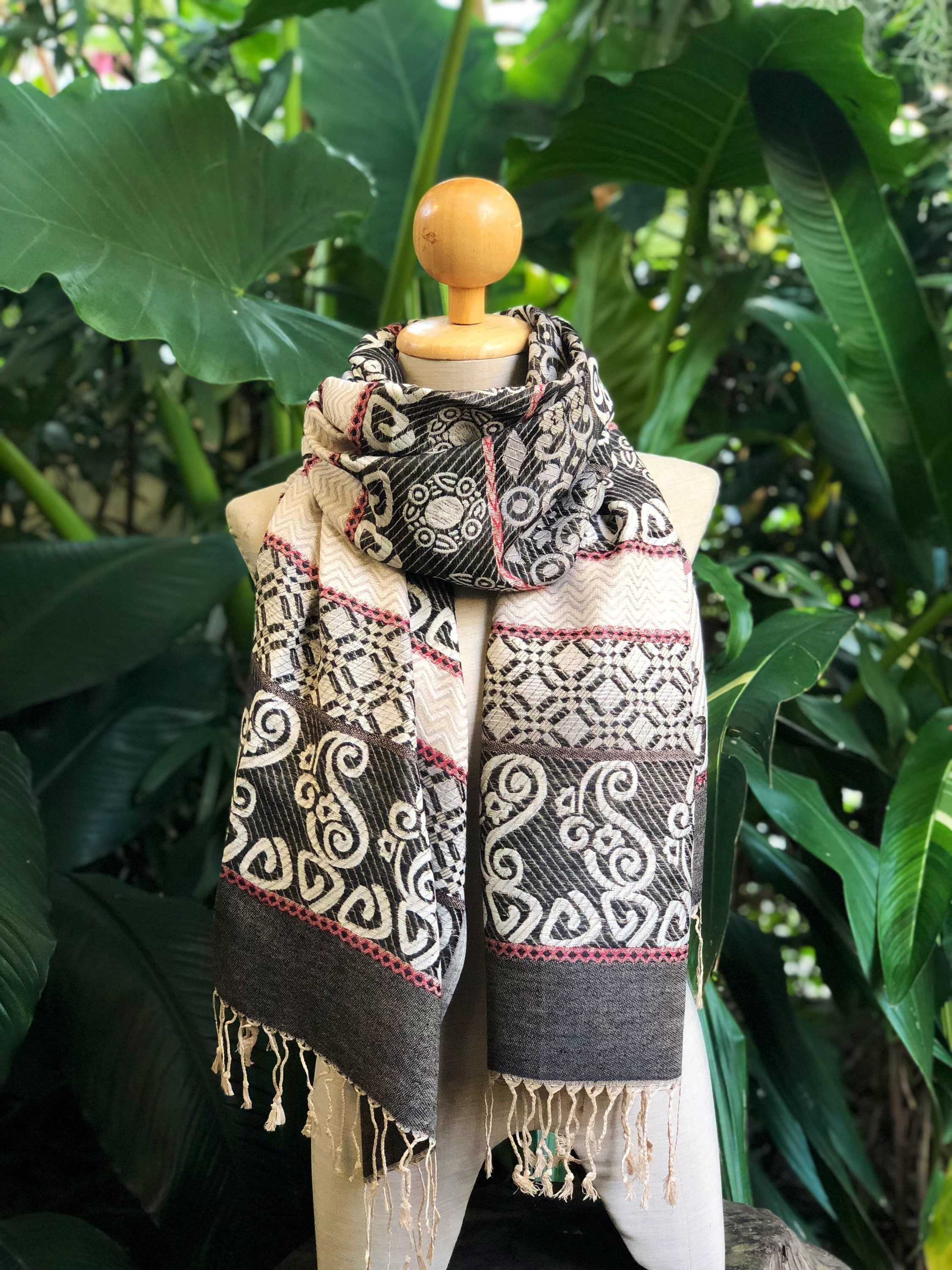 ★HILLDA★ Bohemian Paisley Scarf Bohemian Paisley Print Soft Scarf – Lightweight Long Shawl