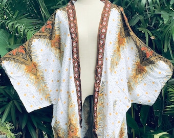 Festival Kimono Cardigan blazer Hippie Gypsy Bohemian Boho Rave outfit Japanese Zen Paisley Beach Cover Summer plus size Burning man for men