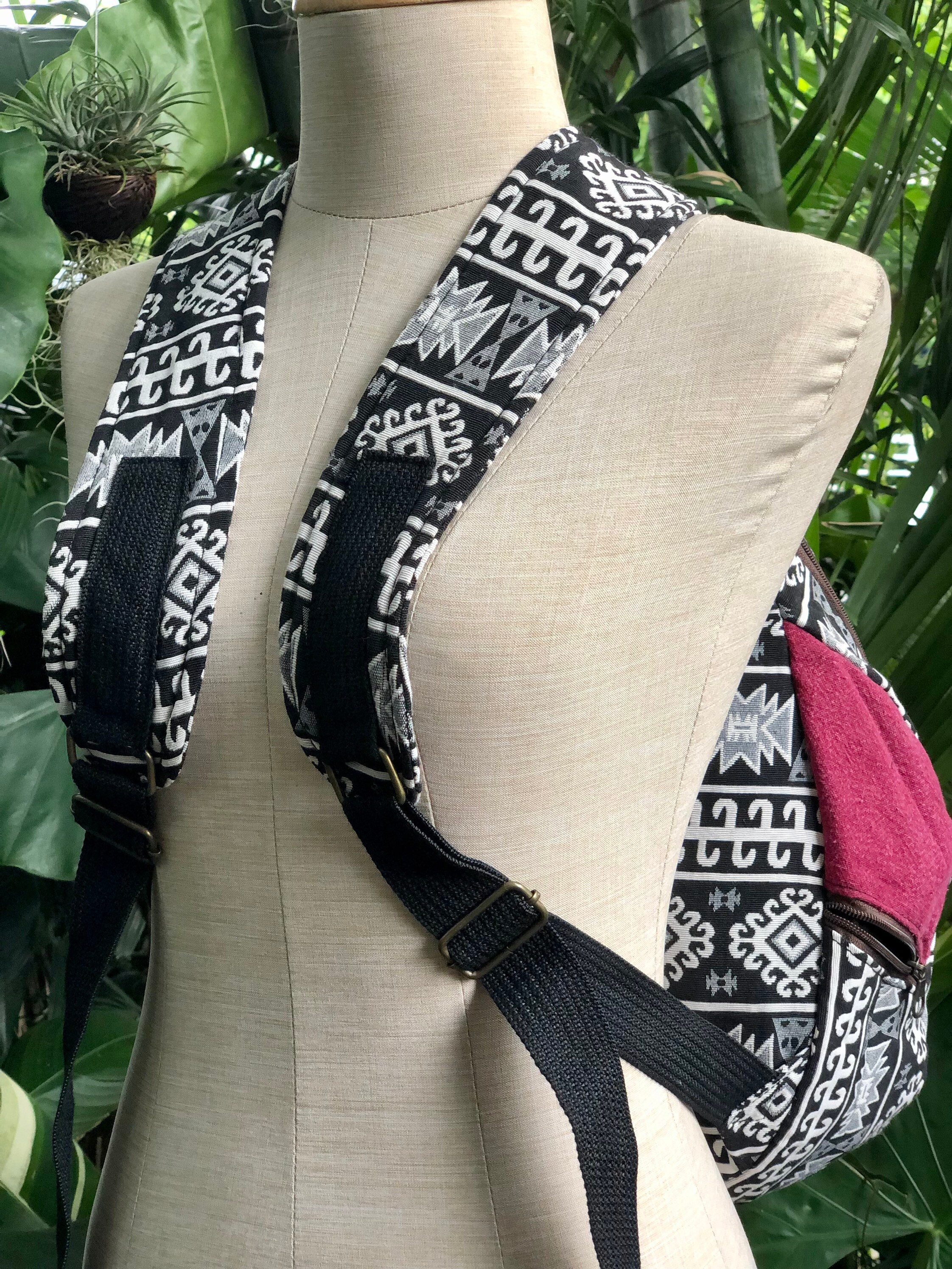 Ethnic Woven Backpack Aztec Style Luggage Bag Festival Hiking Traveling ...