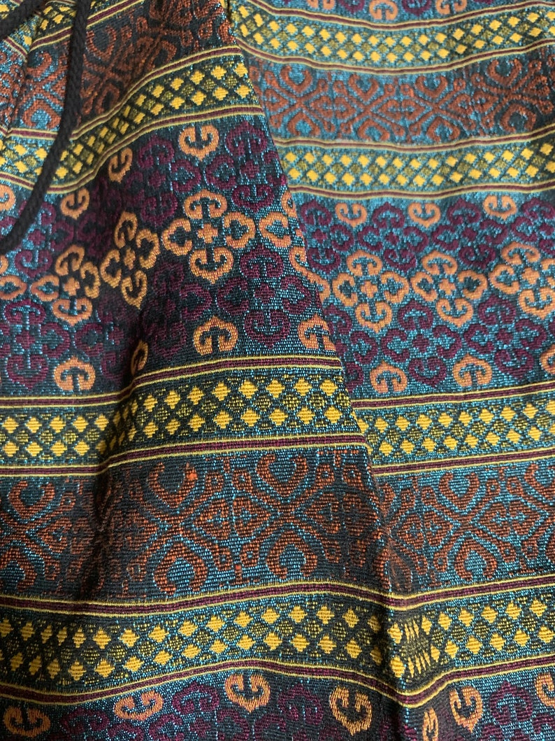 Ikat bomullsshorts Boho festival Abstrakt Geo Hippie Outfits Sydvästra boho herrstil Strand Sommar Burning Man unika kläder gåva bild 6