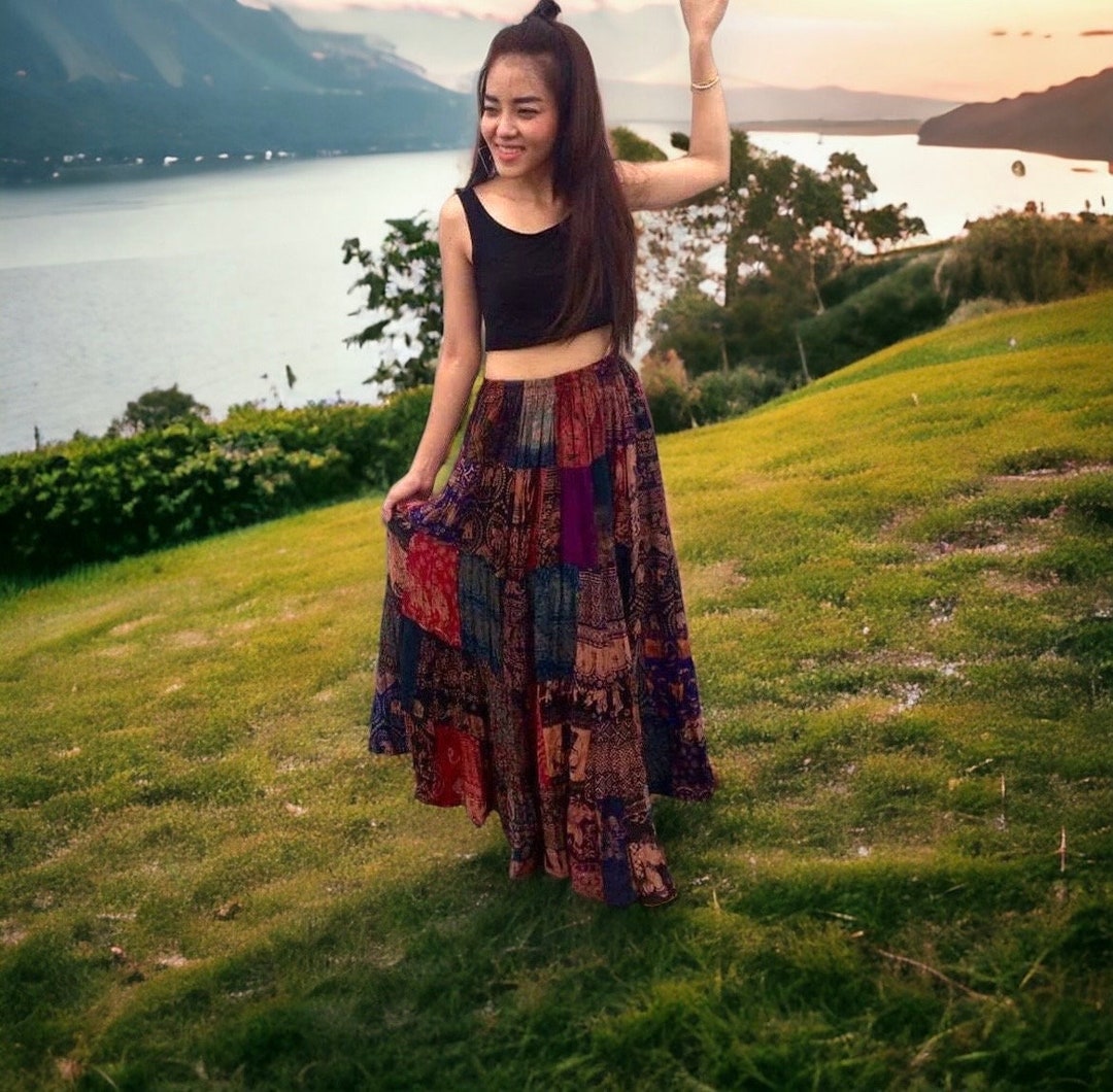 Fairy Boho Patchwork Skirt,maxi Dress,patchwork Dress,hippie Skirt