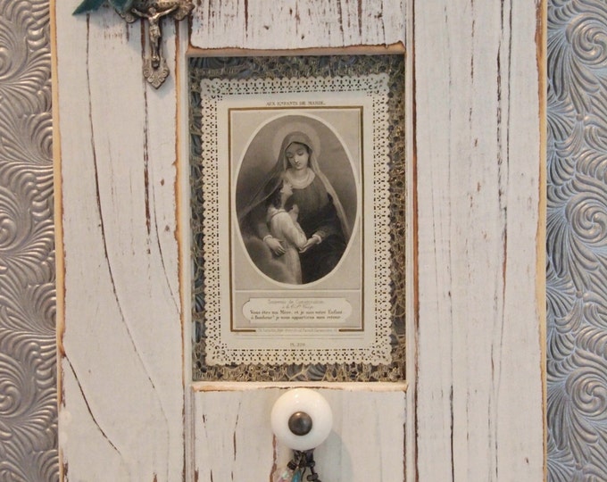 Rustic Catholic Wall Hanging Virgin Mary Handmade Antique Etsy