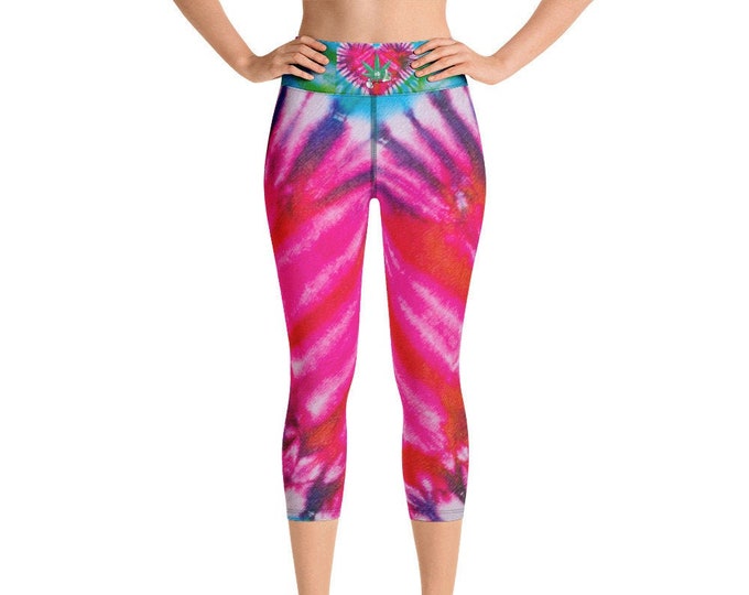 Twisted420Glass MaryJane Mojo Yoga Capri Leggings: Fun, Comfortable, and Stylish - Perfect for Yoga and Fitness - Boost Your Mojo