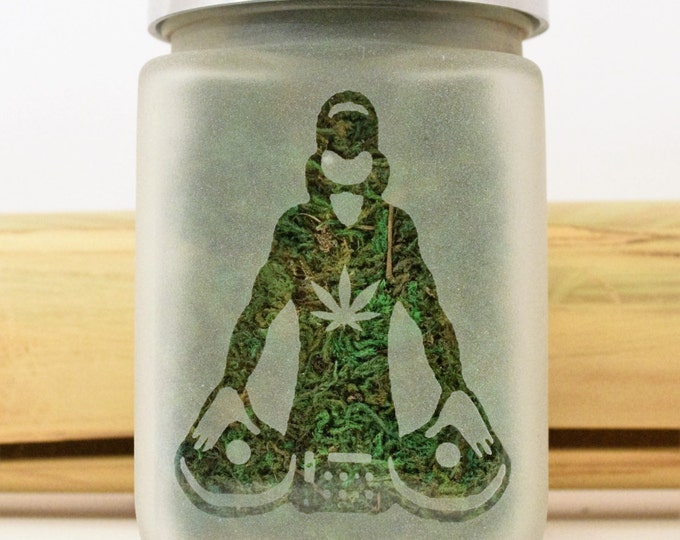 DJ Stash Jar: Music Festival Pot Leaf Design - 420 Stoner Gift, Weed Accessories, Dope Jars - Perfect for Music Lovers and Stoners