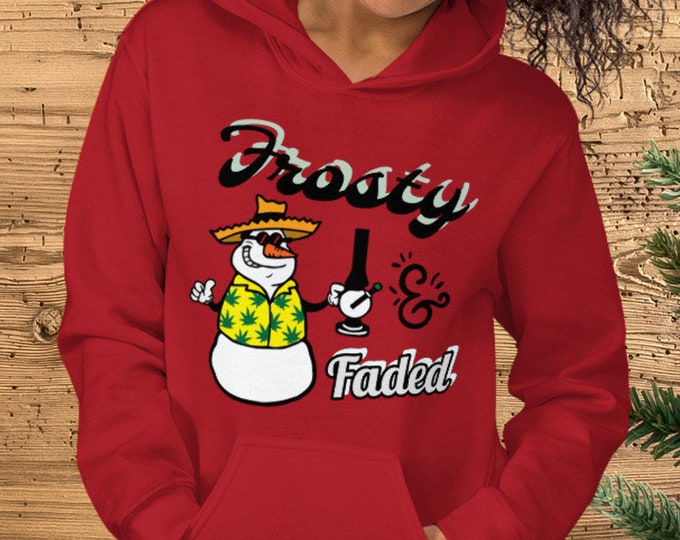 Frosty & Faded Snowman Hoodie Sweatshirt