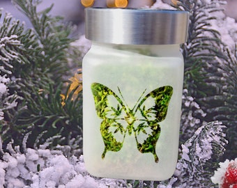 Twisted420Glass Butterfly Stash Jar, Handmade Etched Glass, Airtight, Odor Proof: Beautiful Crafted Etched Valentines Day Gift for Her