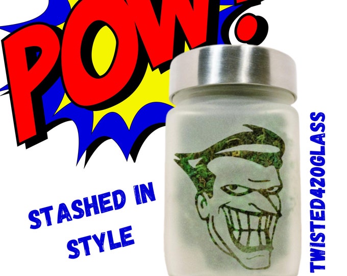 Smiling Clown Stash Jar - Weed 420 Gifts, Stoner Accessories, Weed Accessories and Marijuana Birthday Gifts, Cool Cannabis Jar