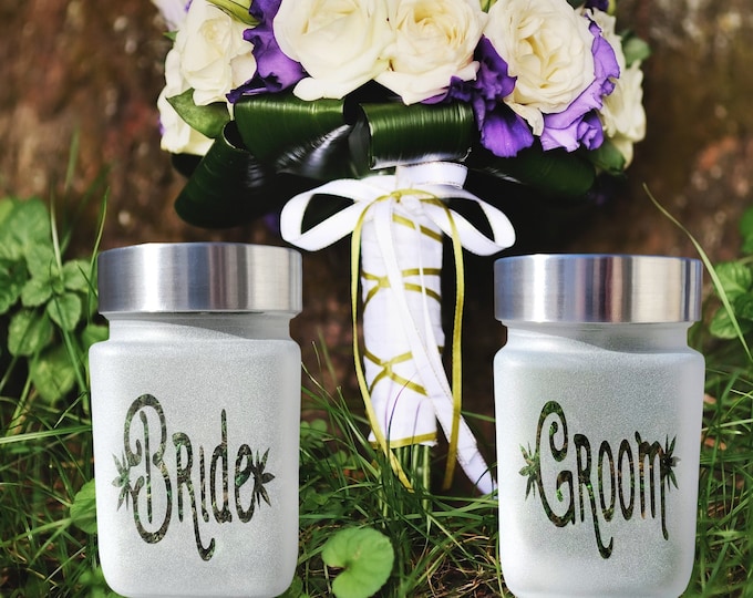 Elegant and Elevated 420-Friendly Bride and Groom Stash Jar Gift Set - Perfect Bridal Accessories and Wedding Gifts