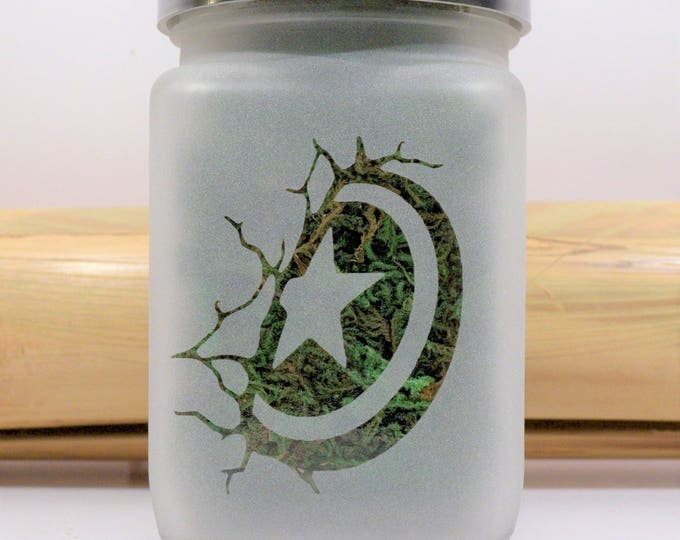 Twisted420Glass: Airtight Odor Proof Stoners Shield Etched Glass Stash Jar - 4" Tall x 2.5" Wide - Perfect for Your Herbs and Spices