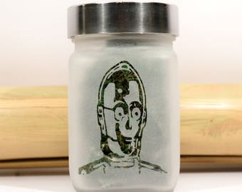 C3PO Star Wars Stash Jar - 420 Weed Accessories, Stoner Gifts - Cannabis Gifts - Weed Gifts and Stash Jars - Stoner Accessories