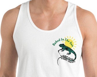 Baked In The Sun Tank Top, Cannabis Resort Wear & Summer Beach Wear, West Indies Weed Company Tee