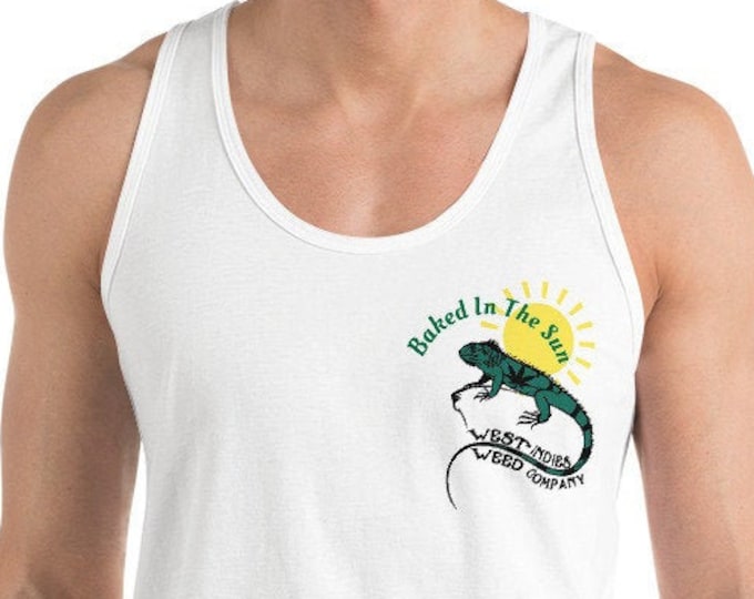 Baked In The Sun Tank Top, Cannabis Resort Wear & Summer Beach Wear, West Indies Weed Company Tee