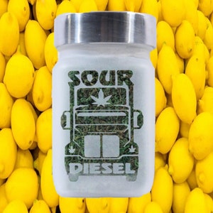 Sour Diesel Stash Jar by Twisted420Glass, Handcrafted, Airtight Odor Proof