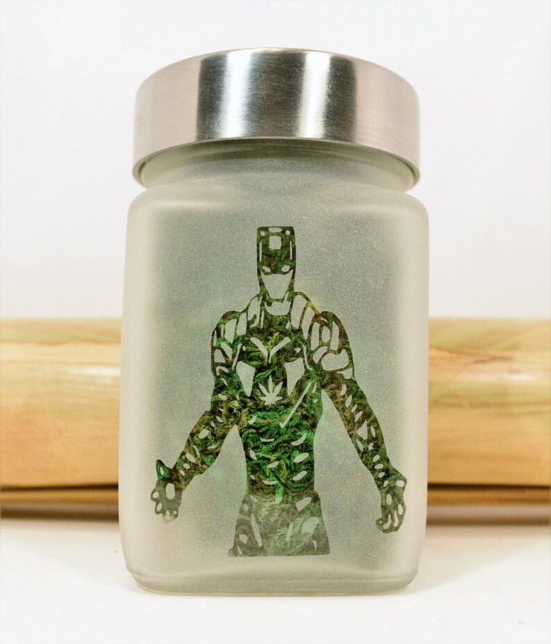 Iron Man Stash Jar Weed Accessories Stoner Gifts Stash Etsy