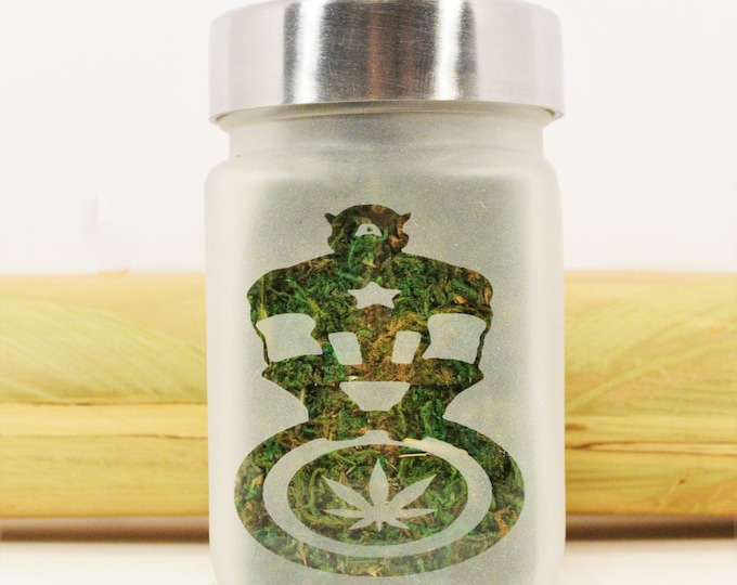 American Cannabis Man Stash Jar - Ultimate Weed Gift for Stoners: Stash Jars & Accessories, Ganja Gift for Cannabis Enthusiasts