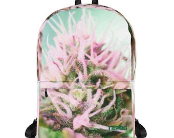 Backpack with Cannabis Flower Design by Twisted420Glass - 420 Back Pack - Stoner Girl Satchel & Handbag - Christmas Gifts for Her