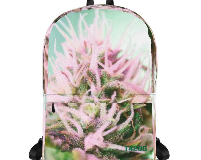 Backpack with Cannabis Flower Design by Twisted420Glass - 420 Back Pack - Stoner Girl Satchel & Handbag - Christmas Gifts for Her