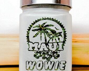 Maui Wowie Tropical Stash Jar by Twisted420Glass - Airtight, Odor Proof, 4" Tall x 2.5" Wide