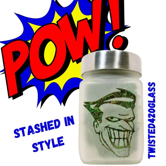 Smiling Clown Stash Jar - Weed 420 Gifts, Stoner Accessories, Weed Accessories and Marijuana Birthday Gifts, Cool Cannabis Jar