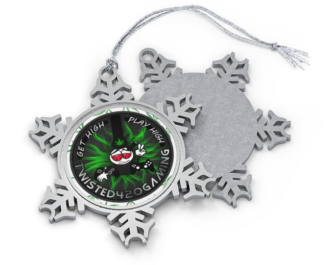 Pewter Twisted420Gaming Snowflake Christmas Ornament