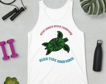 High Tides Good Vibes Sea Weed Turtle Tank Top