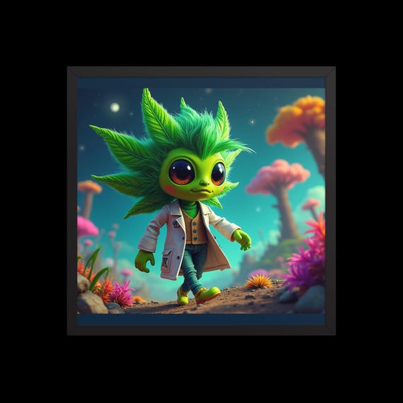 Doc’s Dimensional Drift Fantasy Art Print | Surreal Framed Poster | Unique Sci Fi Wall Decor