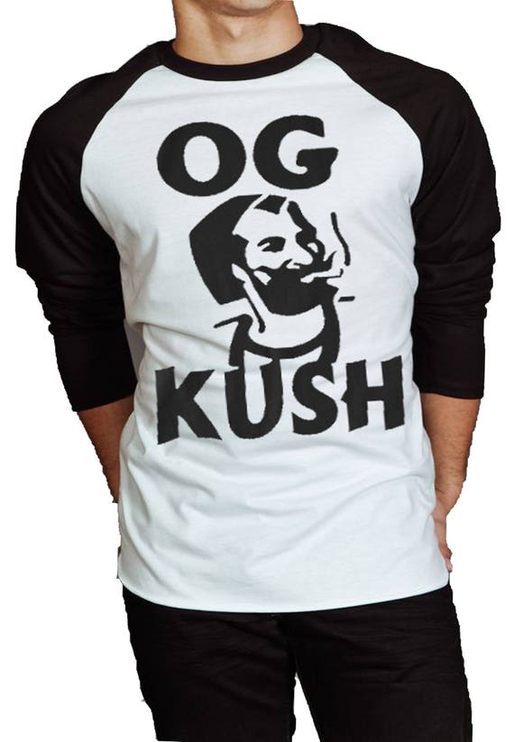 OG Kush Mens Weed Tshirt - 3/4 Sleeve Street Style Tee - Baseball Jersey - Raglan T-Shirt - Weed Shirt