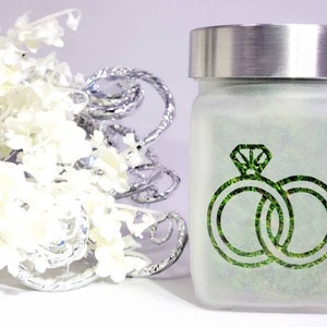 Classic Wedding Ring Stash Jar, Deep Etched Glass handcrafted by Twisted420Glass - Airtight, Odor Proof Stylish Storage jar