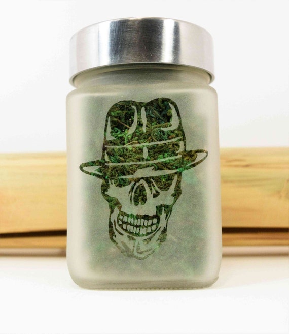 Gangster Skull Stash Jar - Stoner Gifts, Weed Accessories & Stash Jars - Ganja Gifts for Him - 420 Stoner Gear